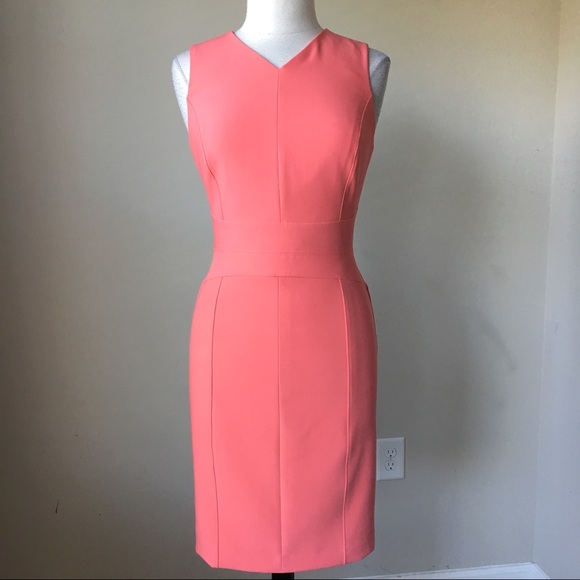 Seamed sheath gelato sleeveless Vee neck dress - Picture 3 of 5